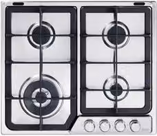 Piano cottura a gas De'Longhi Professional PFI 46 GH con 4 fuochi, griglie in ghisa, colore acciaio inox e silver, L: 60 cm