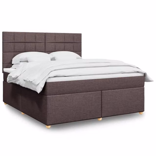 Letto Ibrido con Giroletto a Molle e Materasso vidaXL, Marrone e Bianco, L 180 x P 200 cm