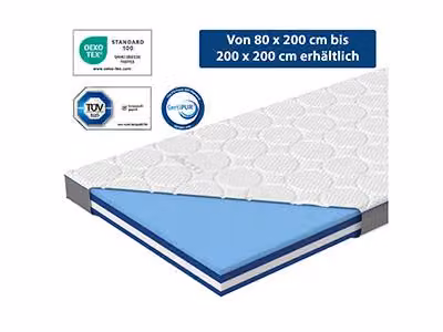 Genius eazzzy Topper Royal Hybrid Dimensioni 100 x 200 x 11 cm Altezza 11 cm, coprimaterasso con schiuma memory gel, coprimaterasso a molle Termoregolante