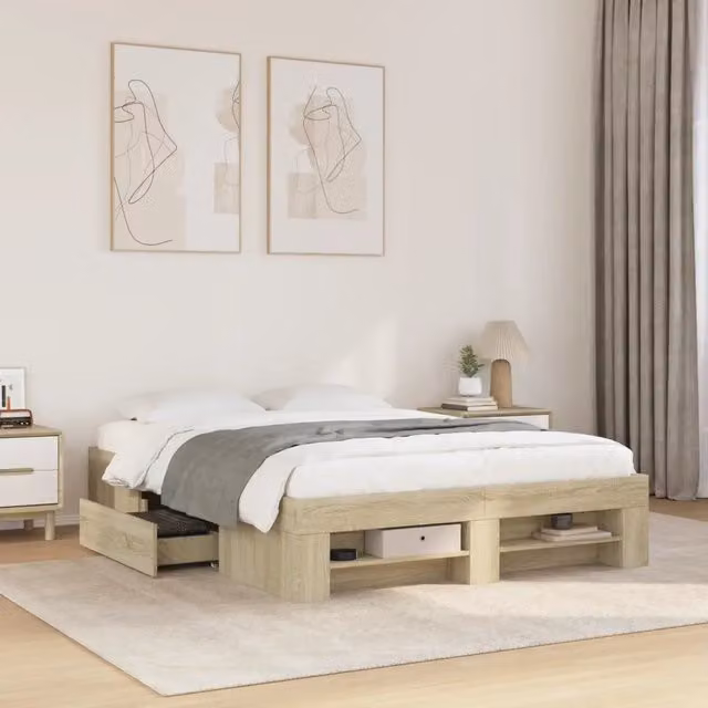 Giroletto senza Materasso Rovere Sonoma 140x200cm in Truciolato 3295473