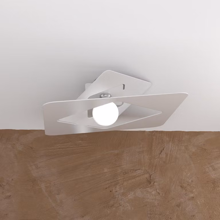 Plafoniera Industrial-Minimal Wacky Metallo Bianco 1 Luce E27