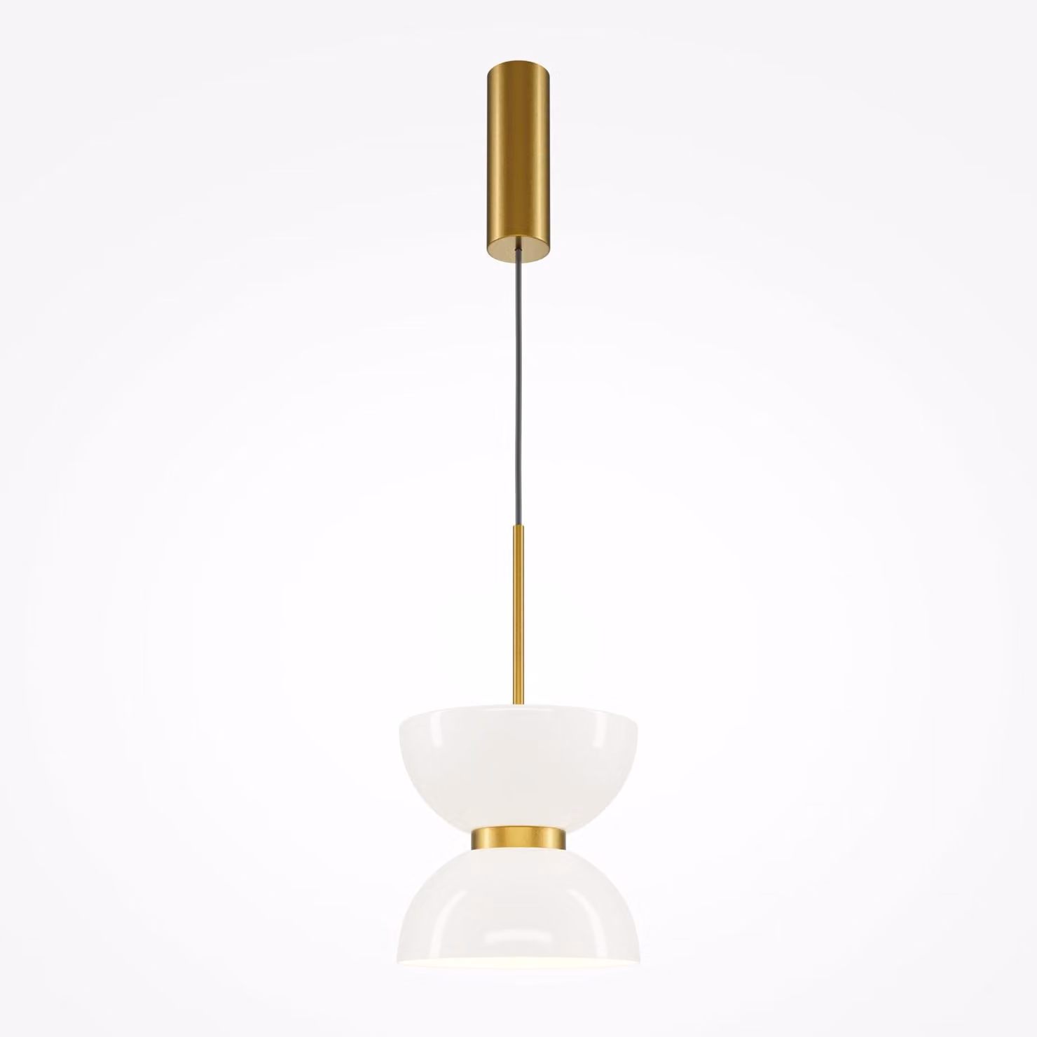 Lampada a sospensione a LED in vetro metallo 3000 K luce bianca calda 1300 lm Ø 22 cm H: max. 350 cm in oro bianco rotondo moderno