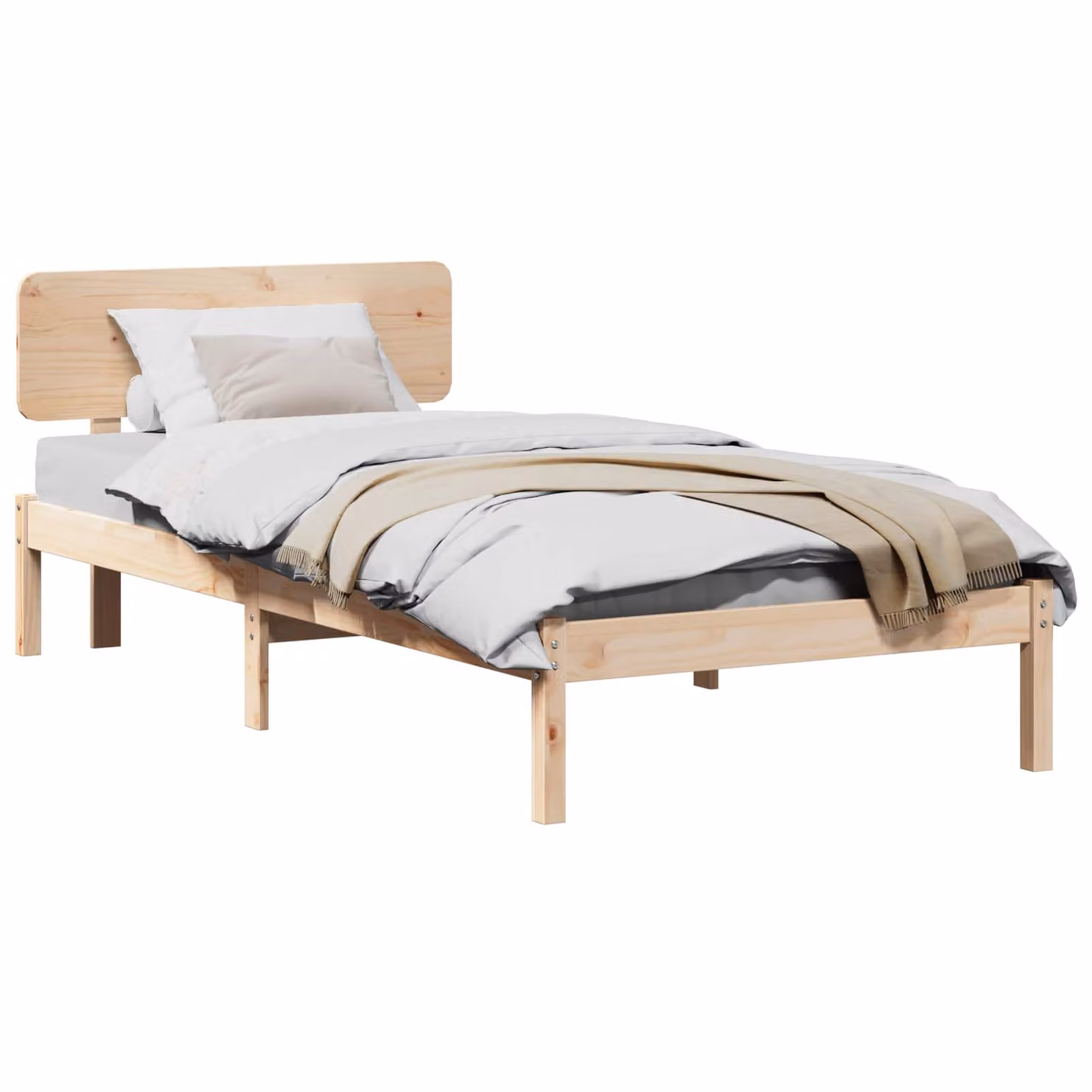 Struttura del letto vidaXL in pino massello naturale per adulti L/P/H: 200 x 80 x 85,5 cm