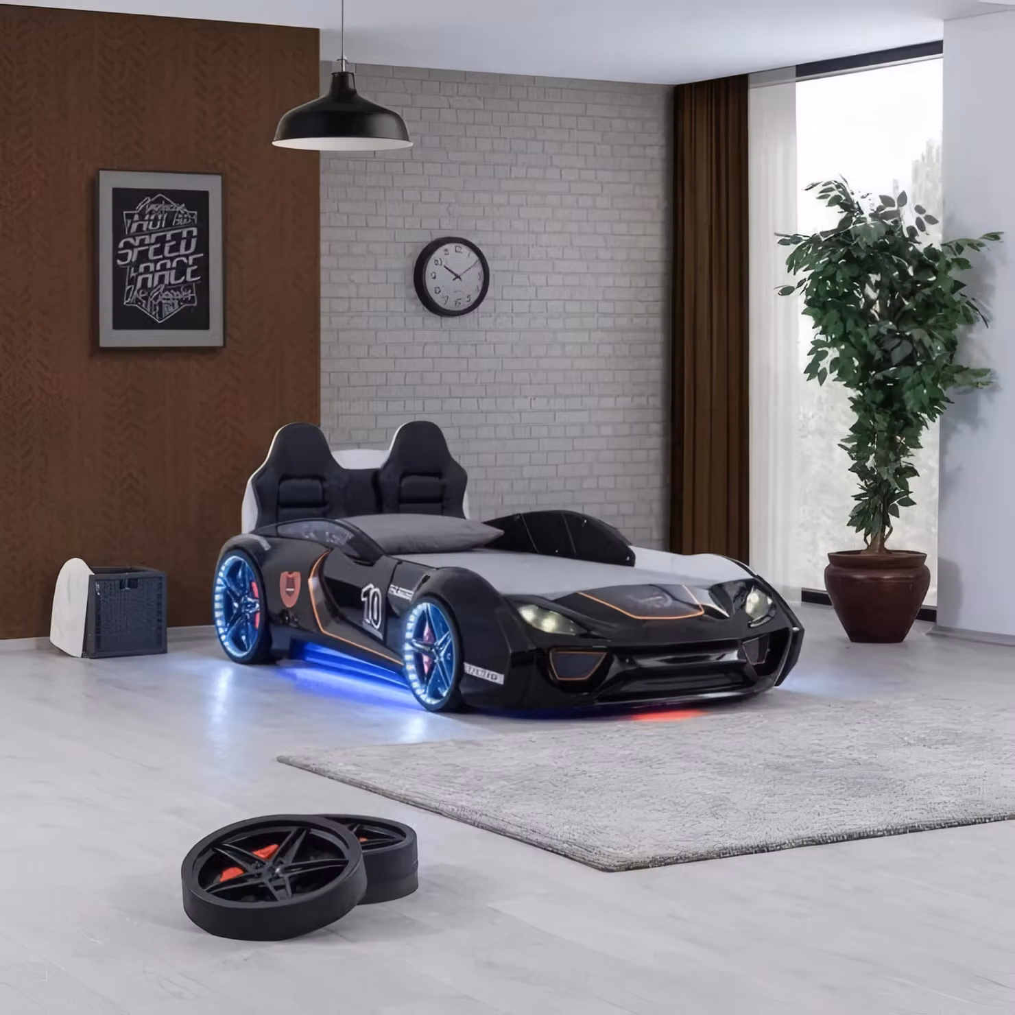 Letto per bambini di design Letto a forma di auto Letti in plastica