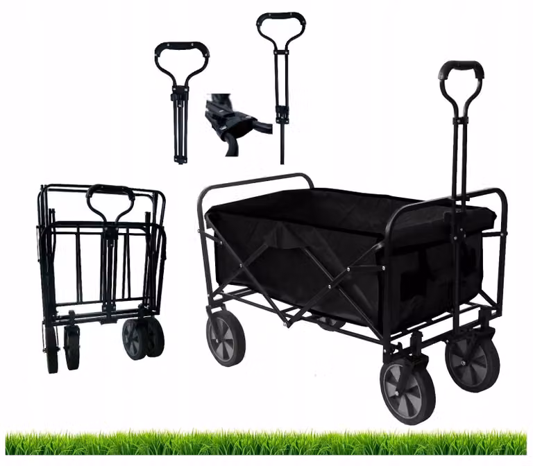Carrello a mano - Carrello pieghevole - Carrello da spiaggia pieghevole WT03 - 2 - 145 L - Grigio - Multifunzionale - con borsa termica