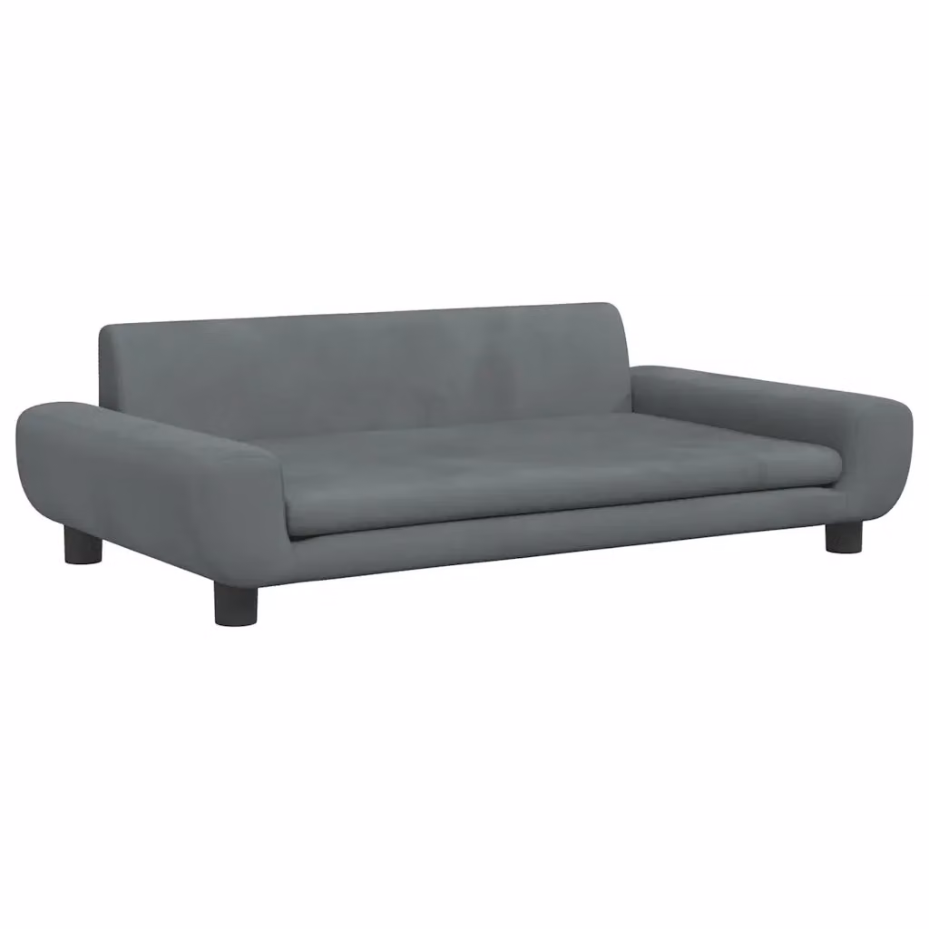 Divanetto per bambini Design Mania in velluto grigio con struttura in legno di pino L/P/H: 100 x 54 x 33 cm – 2
