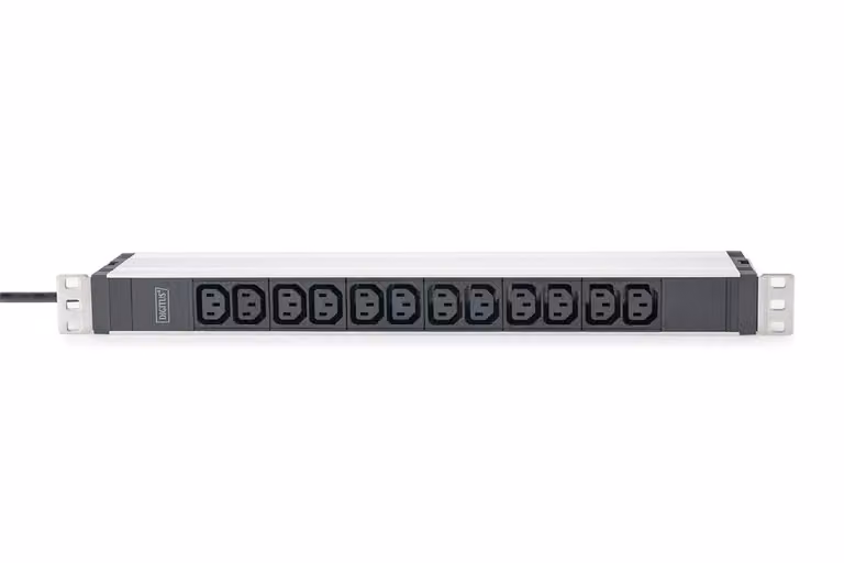 DIGITUS DN-95426 - Presa multipla 19" - 12 prese C13-1U - 230VAC 50/60Hz - 10A - 2300W - Per armadi di rete e server da 19