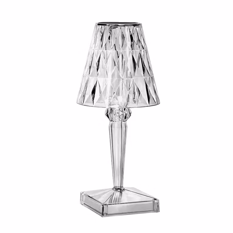 Dictrolux Lampada da Tavolo Elysia LED Trasparente Ricaricabile con Tecnologia Touch e Dimmerabile