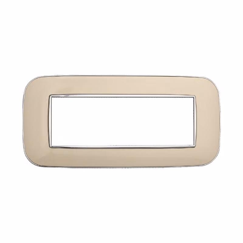Placca compatibile Bticino Axolute 6 moduli plastica colore sabbia Orbis serie Moon Ettroit AN91609