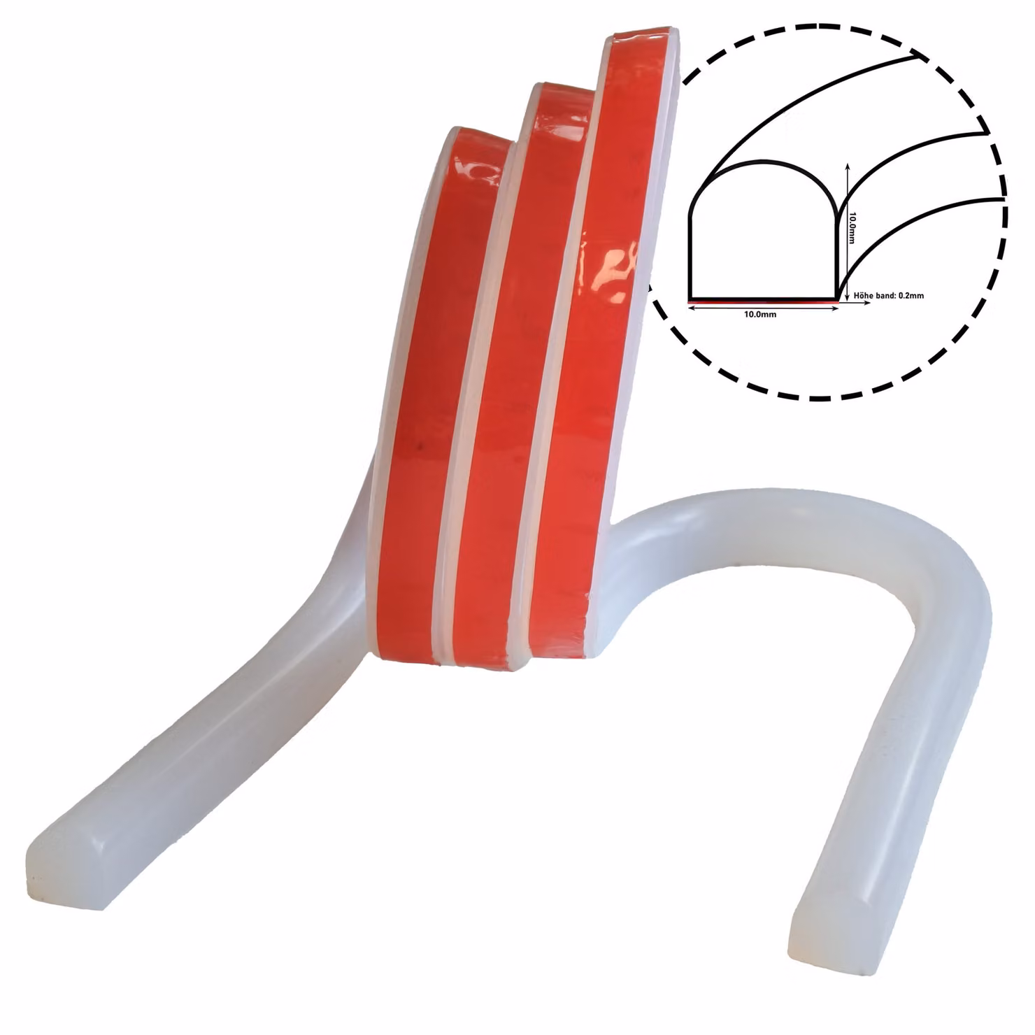 Soglia di protezione in silicone 110cm 10mm x 10mm morbida flessibile autoadesiva impermeabile per doccia