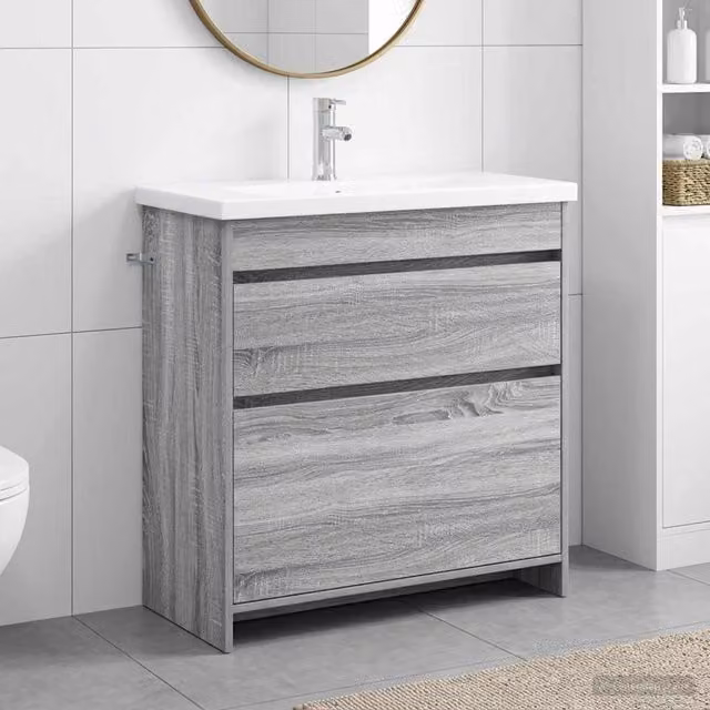 Set di mobili per il bagno Sonoma grigio 81 x 40 x 84,5 cm 3404271