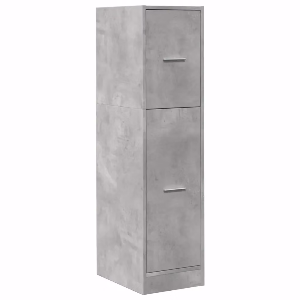 Mobiletto da farmacia multifunzionale HELLOSHOP26 in legno MDF grigio cemento con ante e ripiani interni, L/P/H: 30 x 41 x 118 cm – 2