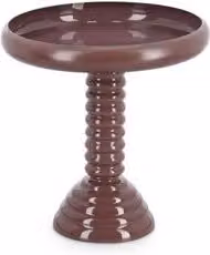 Tavolino rotondo ANGADA Mauve con piano lucido e base centrale
