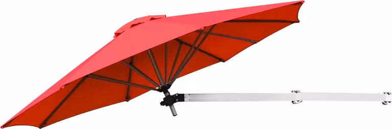 COSTWAY Ombrellone da parete 250 cm, ombrellone da parete inclinabile, ombrellone da balcone con asta regolabile in alluminio, ombrellone da giardino a parete, rosso