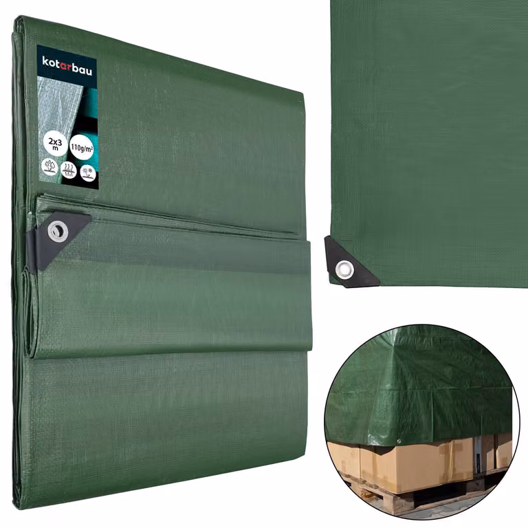 KOTARBAU® Telo Impermeabile Esterno Polietilene 2x3 m Verde Oliva 110 g/m² Telo Sotto Piscina Fuori Terra Telo Impermeabile