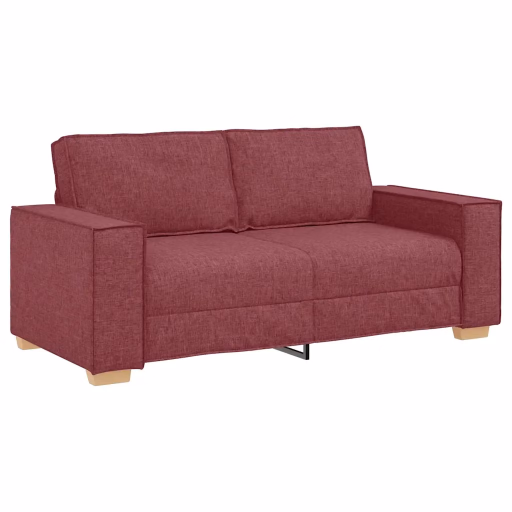 Divano a 2 posti vidaXL in tessuto rosso con struttura in legno e metallo L: 180 cm, P: 78 cm, H: 84 cm – 2