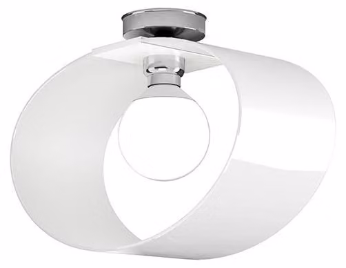 Plafoniera Moderna Lap Metallo E Vetro Bianco 1 Luce E27 42Cm