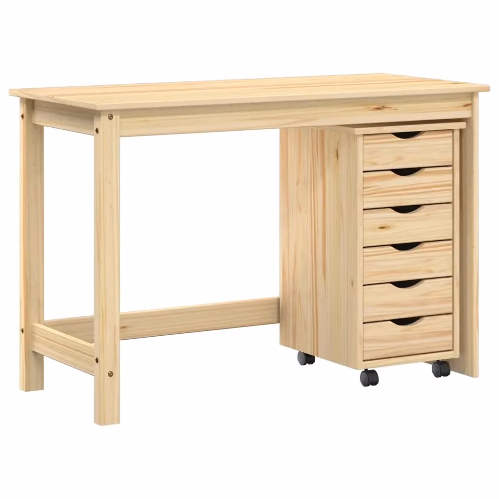 Set scrivania e mobiletto su ruote MOSS vidaXL marrone e beige in legno e plastica per home office – 2