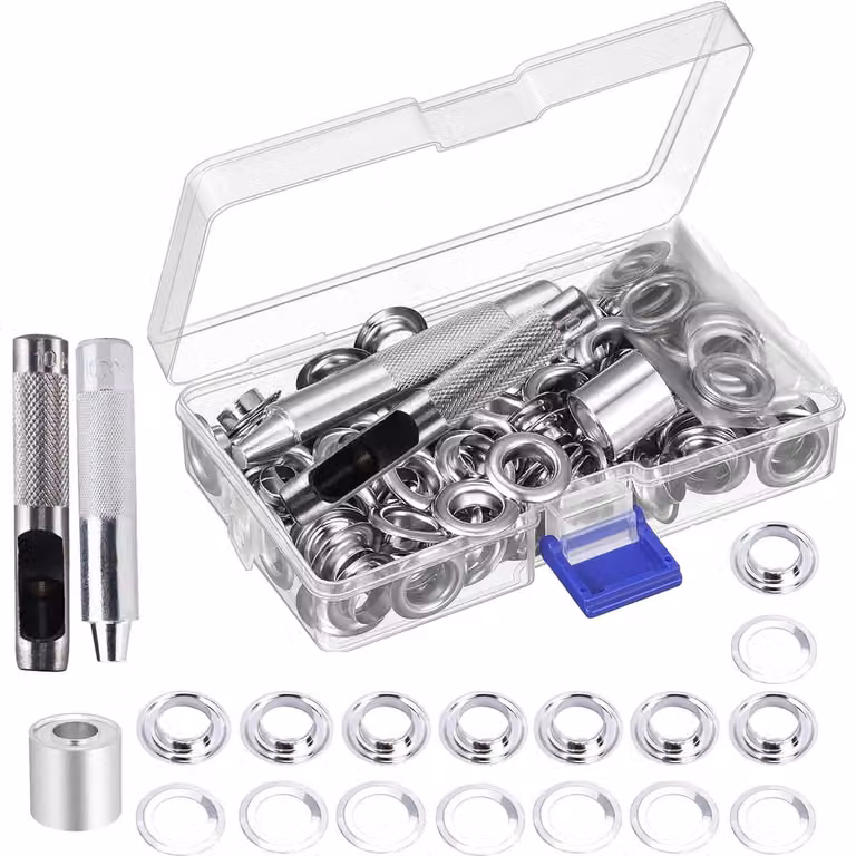 Kit di strumenti per occhielli, contenente 100 occhielli