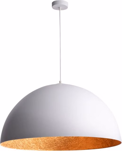 Lampada a sospensione decorativa Sfera bianco/rame Ø90 E27