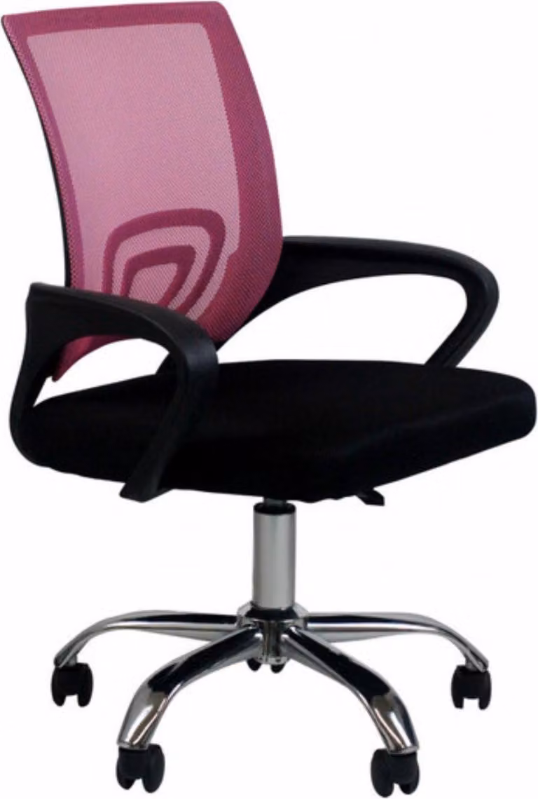 Sedia da ufficio ergonomica Luxe - Sedia girevole su rotelle - Traspirante - Regolabile in altezza - Per adulti - Nero/rosa - Comoda e stabile