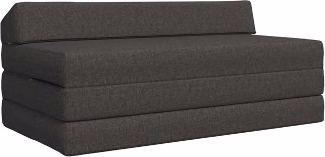 Divano Letto Pieghevole Moderno vidaXL in Tessuto Grigio con Imbottitura in Schiuma, L/P/H: 120 x 60 x 49 cm