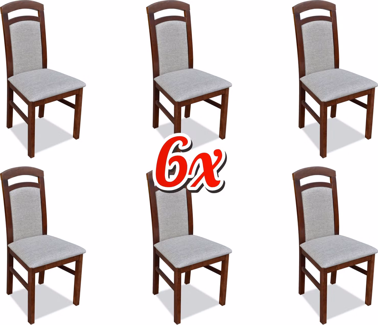 Komplett Gruppe Wohnzimmer 6x Stück Esszimmer Stuhl Set Garnitur Lehn Stühle