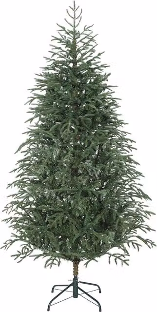 Albero di Natale artificiale verde HOMCOM con 1814 rami realistici, ignifugo e base in metallo pieghevole, Altezza: 180 cm