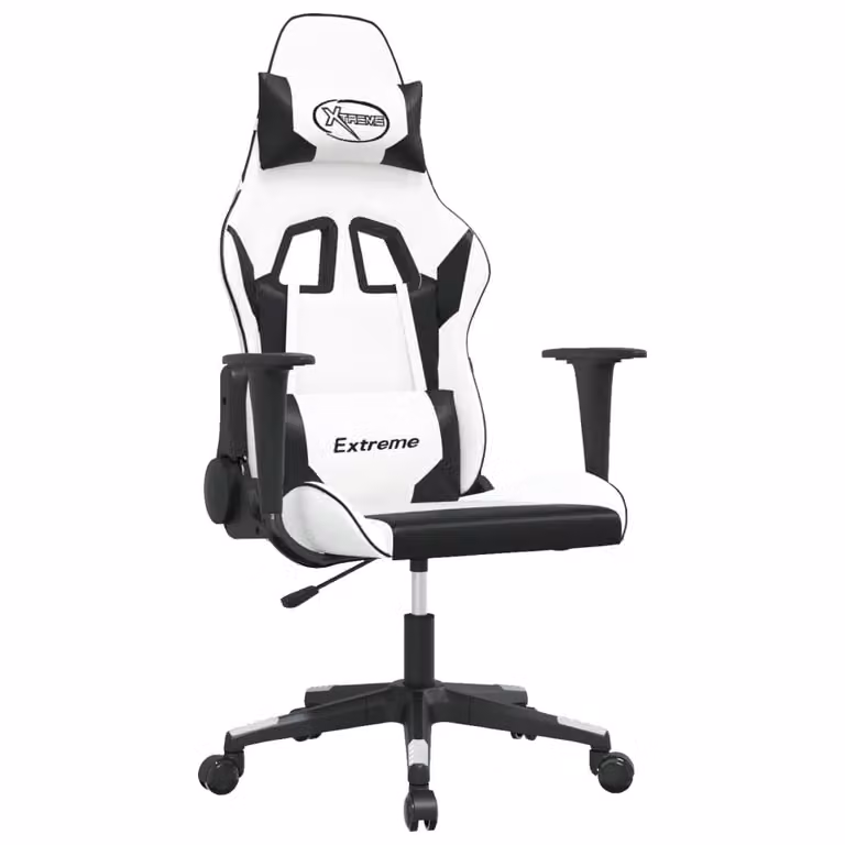 Sedia da Gaming Bianco e Nero in Pelle finta