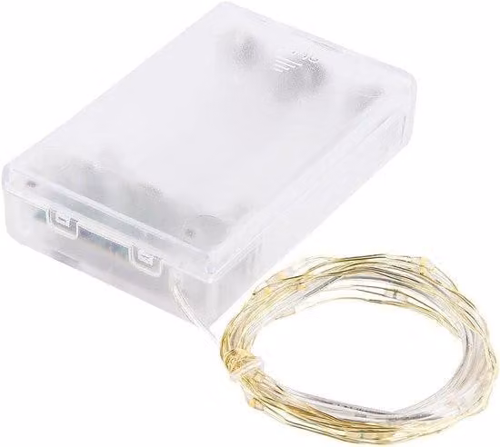 Ghirlanda luminosa a LED con 20 LED dorati - 1 metro - con timer - per il bricolage e la decorazione - Illuminazione natalizia e per le festività
