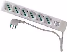 Multipresa da tavolo Fanton con interruttore, 6 prese 10/16A, colore bianco