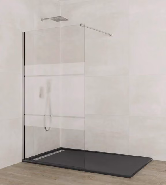 Parete doccia fissa Screen 8 mm 110 cm (106,5-108,0 cm) cromo, vetro satinato Frost