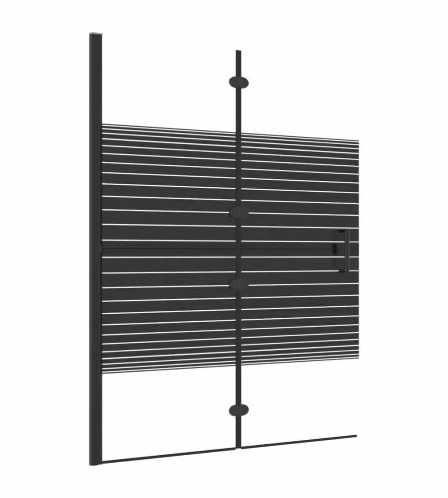 Pannello Doccia Pieghevole vidaXL in Vetro ESG Trasparente con Profilo Nero L 140 cm x P 100 cm – 2