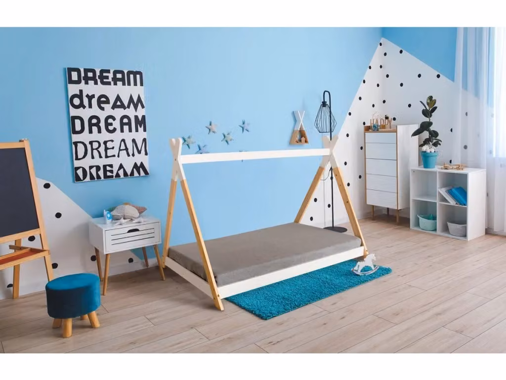 Letto a casetta Melissa per bambini in legno di pino bianco L 140 x P 70 cm – 2