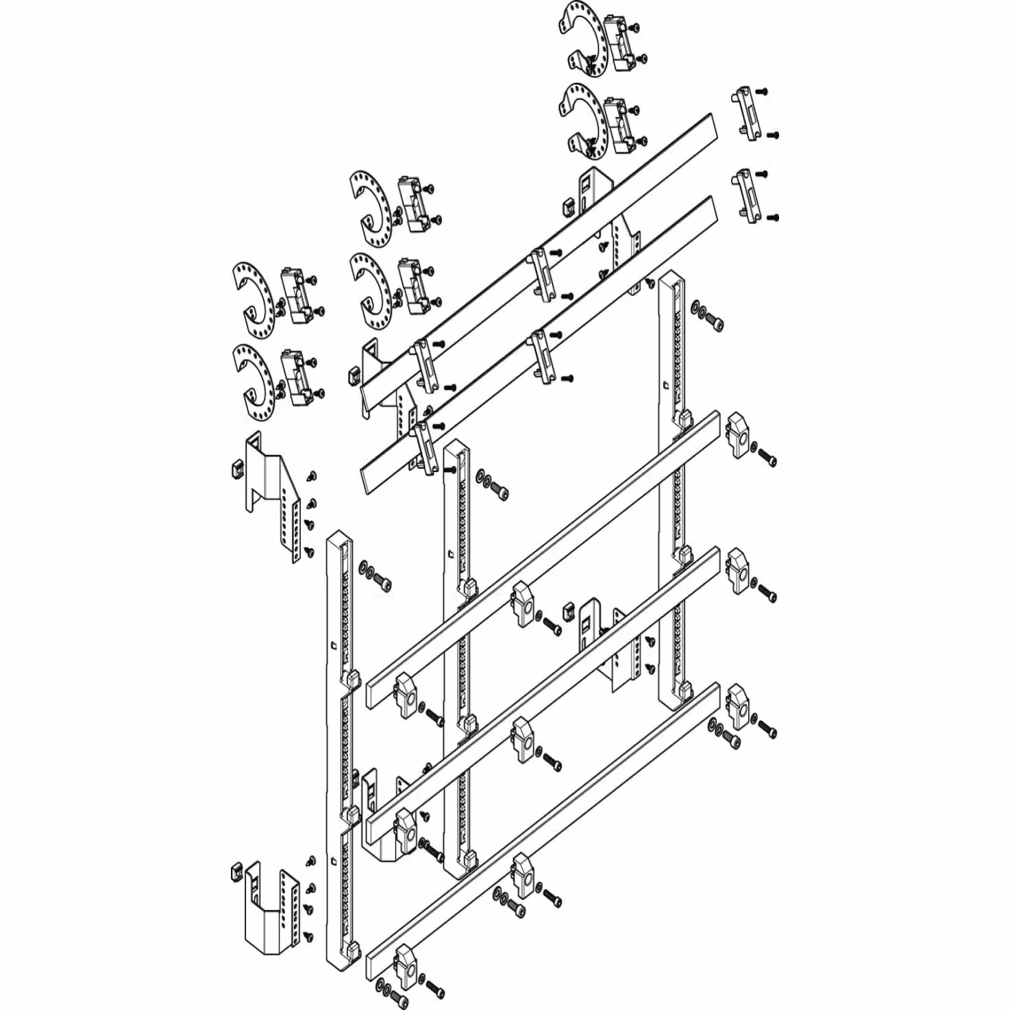 Modulo barra collettrice ABN a incasso 3FB/7RE 185 mm con CU 30x10 mm, a 5 poli, EBM 150 mm MTSC37965