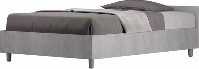 Letto 1 piazza e mezza 120x200 cm Nuamo - Con rete,Grigio