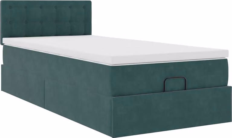 Struttura Letto Pouf con Materasso 80x200 cm Velluto