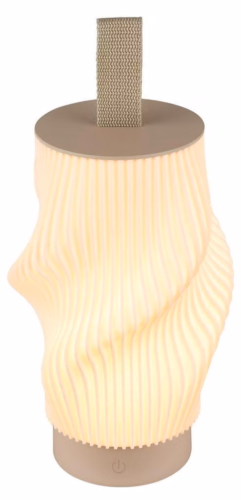 Briloner Lampada da tavolo LED senza fili Ø14x28cm 2W 150lm 2700K bianco caldo dimmerabile beige - Lampada da comodino soggiorno camera da letto balcone