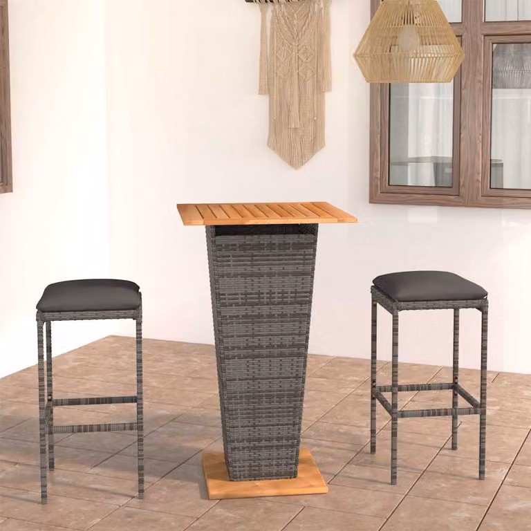 vidaXL Set da Giardino Moderno in Legno di Acacia Oliato e Metallo Grigio Antracite