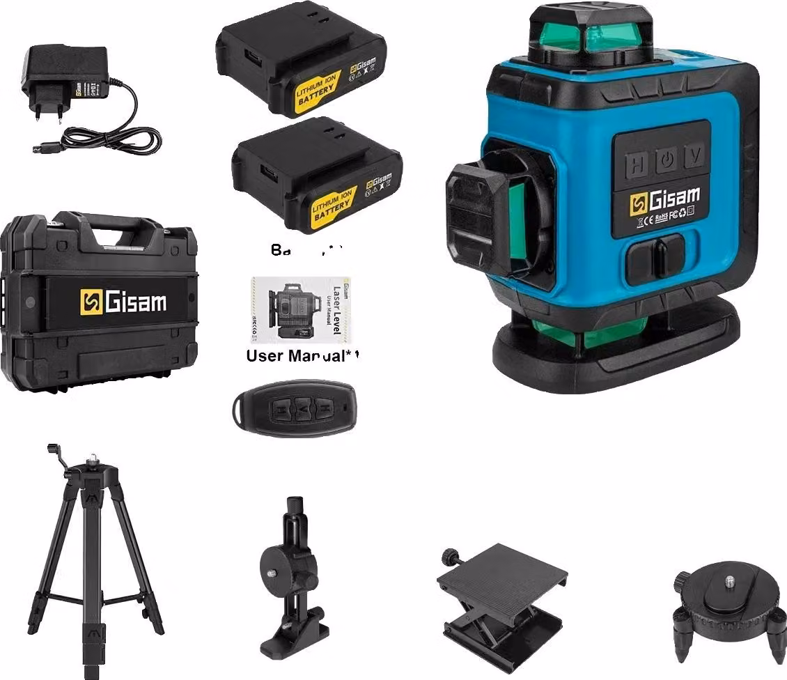 Livella laser, 16 linee, Funzione autolivellante, Con treppiede