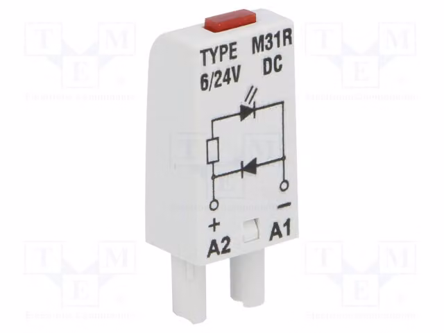 1 x Modulo di sicurezza. Montaggio: base. Segnalazione: LED. 6/24 VDC. Connettore M31R. Elettromagnetico