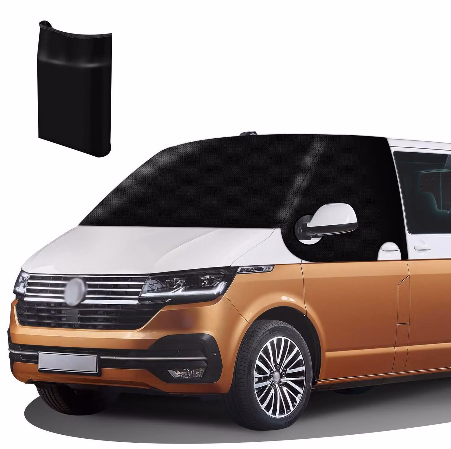 Copertura per parabrezza in tessuto Oxford 600D per VW T6, tappetino termico, impermeabile, antigelo, colore nero