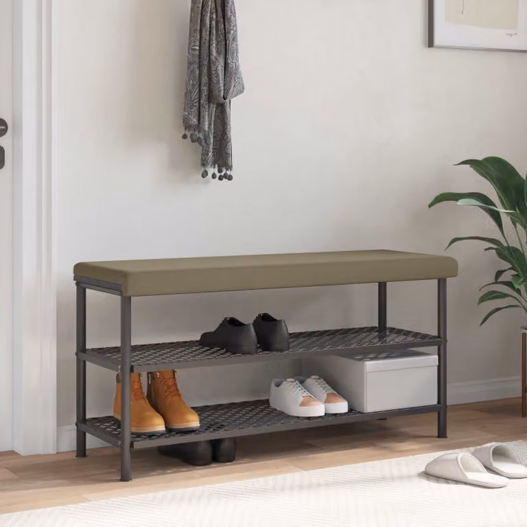 Cuscino per panchina vidaXL in velluto beige con base antiscivolo, L: 110 cm, P: 35 cm