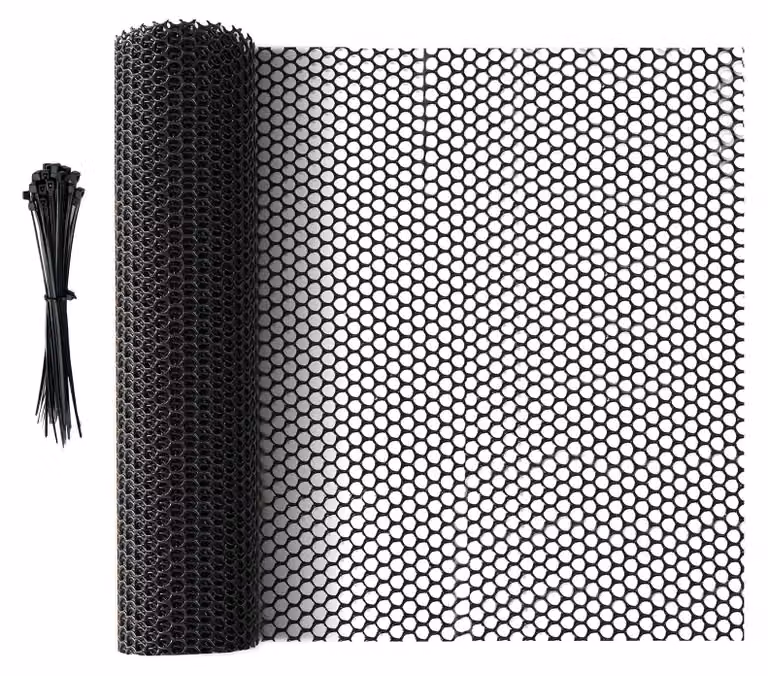 Rete plastica a rotolo - Nera - 15 m x 40 cm - Recinzione per animali - Protezione per alberi