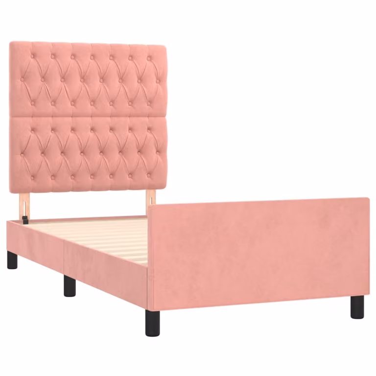 Giroletto con Testiera Rosa 100x200 cm in Velluto