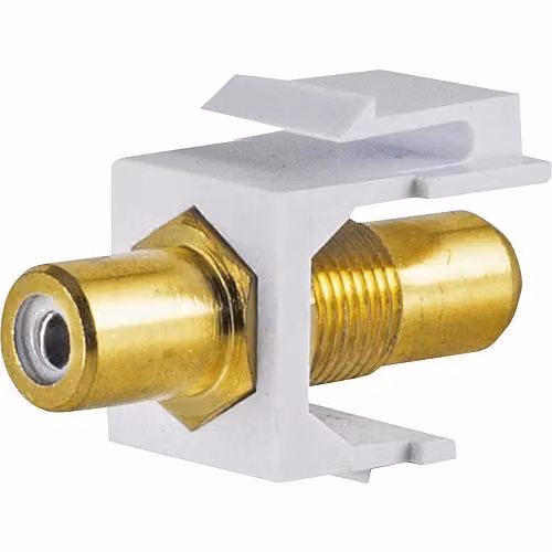 S/CONN adattatore di rete a massima connettività connettore keystone RCA placcato oro, bianco (08-10065)