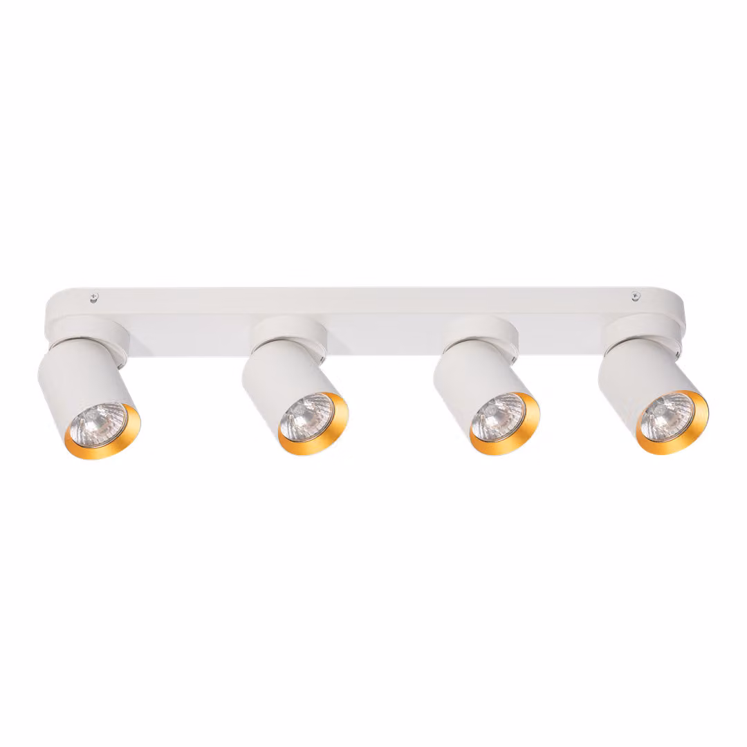 Plafoniera Andy 4Xgu10 Lampada da soffitto bianca + oro Faretti da soffitto