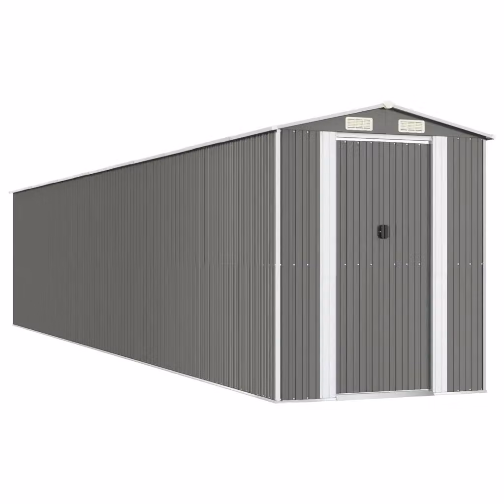 Capanno da giardino Videx in acciaio zincato grigio con porta scorrevole L: 1021 cm, P: 192 cm, H: 223 cm – 2
