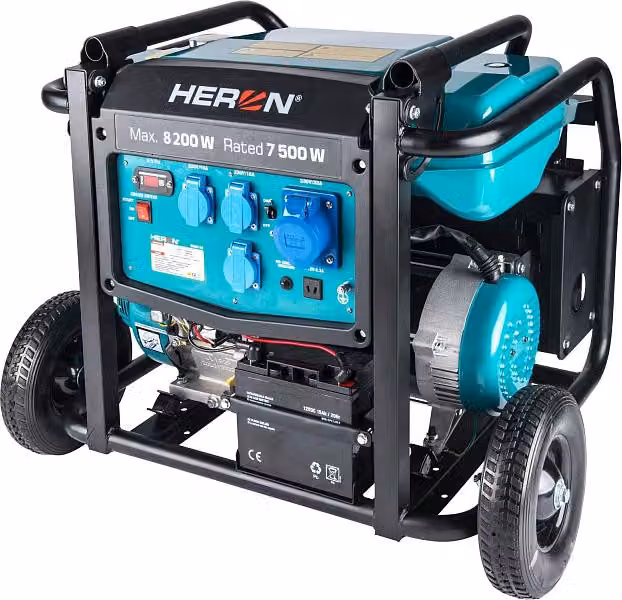 elektrocentrála benzínová 17HP/8,2kW, podvozek, elektrický start