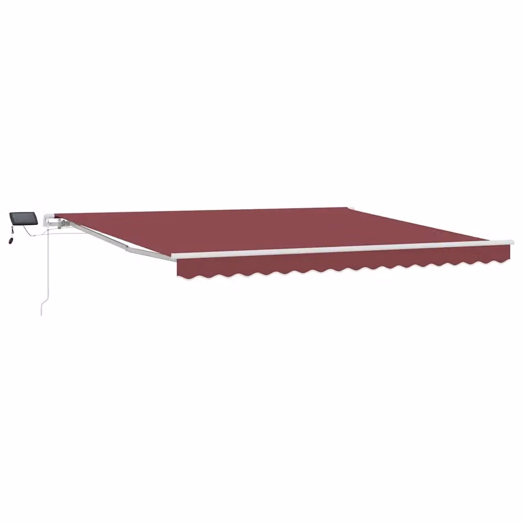 Tenda da sole retrattile vidaXL con bracci pieghevoli e LED, colore rosso e bianco, L: 400 cm, P: 300 cm – 2